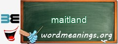 WordMeaning blackboard for maitland